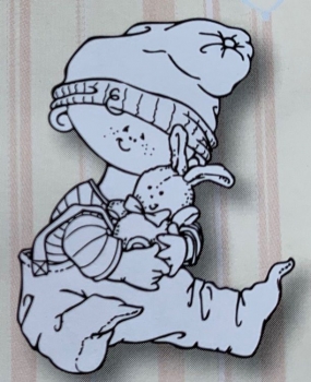 Clear Stamp Snoesjes, Knabe mit Häschen